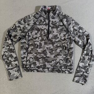 Spyder Active Women's Camo Print 1/4 Zip Long Sleeve Athletic Pullover Shirt‎ Sm